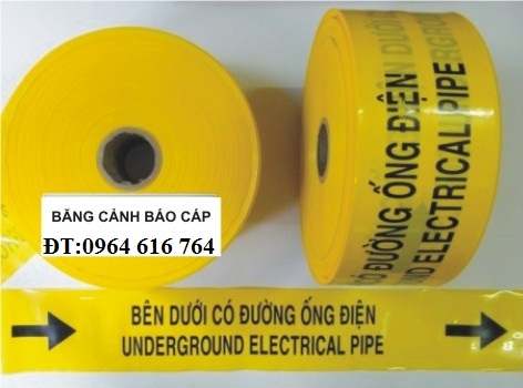 Băng cảnh báo bên dưới có đường ống điện